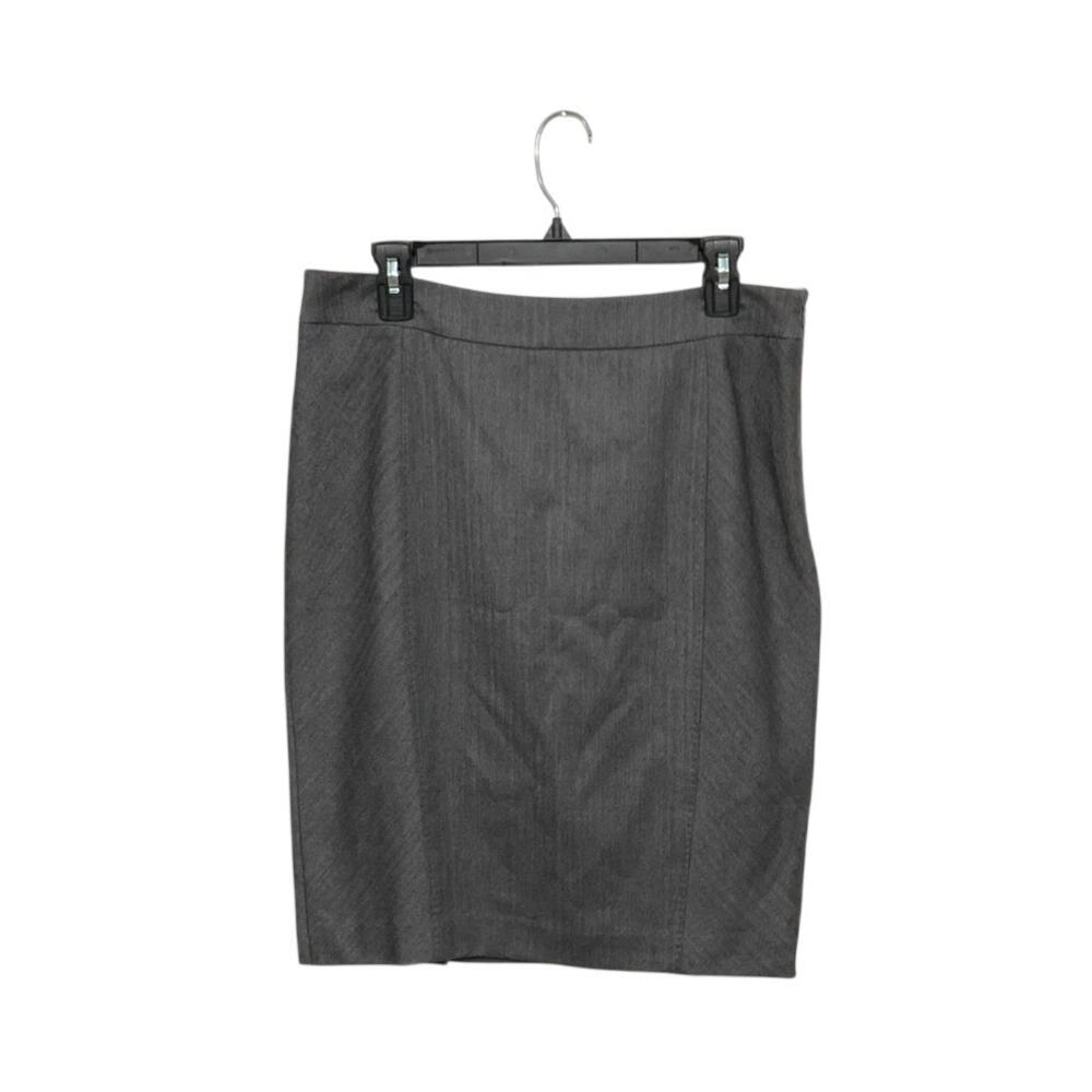 Ted Baker London Wool Herringbone Grey Pencil Skirt Size 4 Small Knee Length